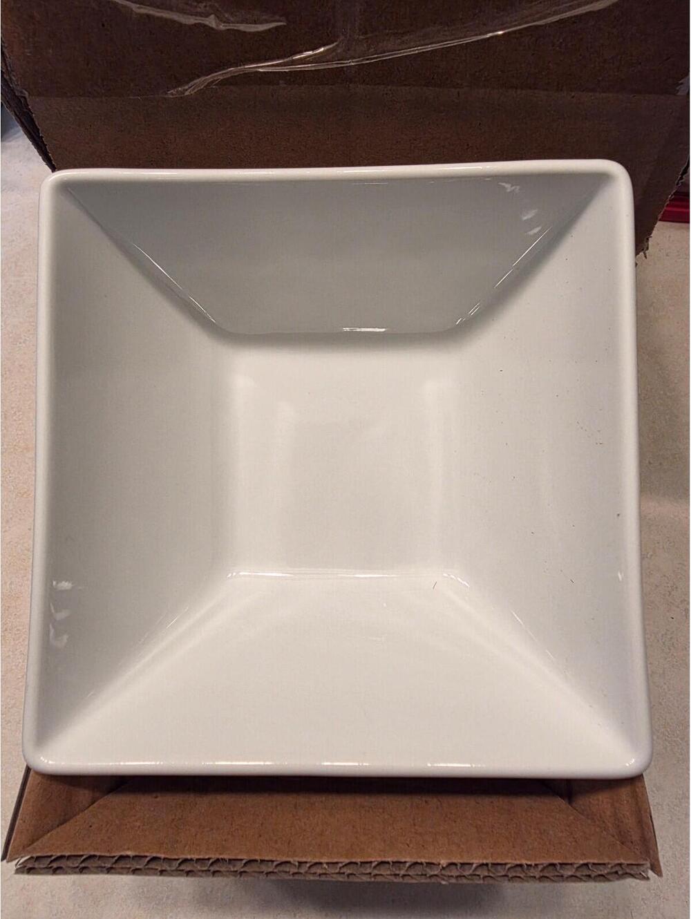 Set of 4 - 24oz Porcelain Square Bowl White - Threshold - BNIB